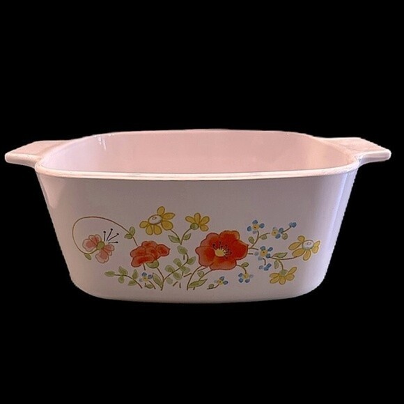 Vintage CorningWare 1.5 Liter Casserole Dish Pan Wildflower - Picture 1 of 13